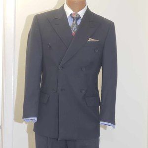 Double Breasted Pinstripe Two Button Jacket 37 S
